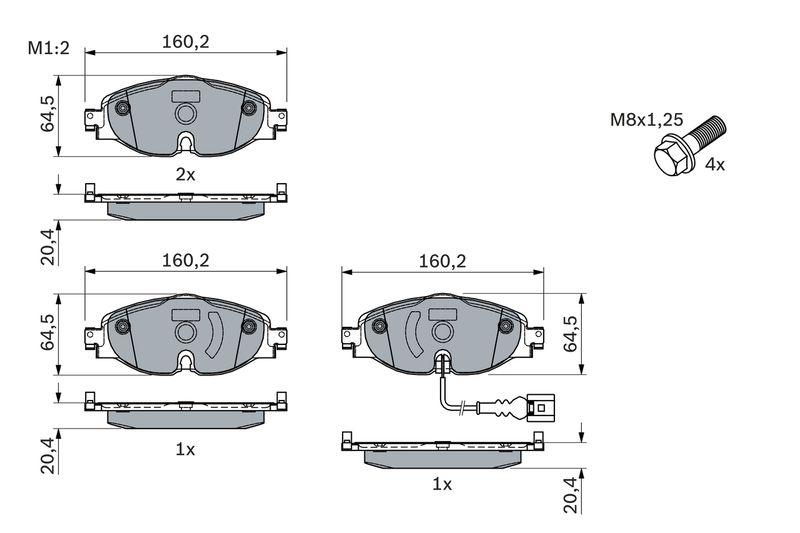 Kit de plaquettes de frein, frein à disque BOSCH 0 986 494 660
