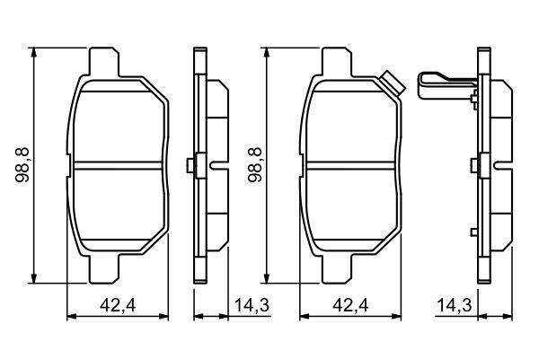 Kit de plaquettes de frein, frein à disque BOSCH 0986494255
