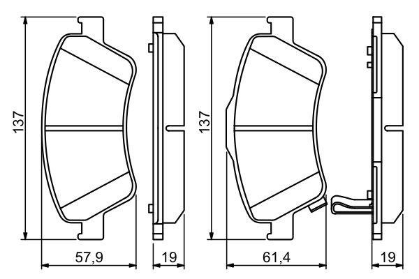 Kit de plaquettes de frein, frein à disque BOSCH 0 986 494 260