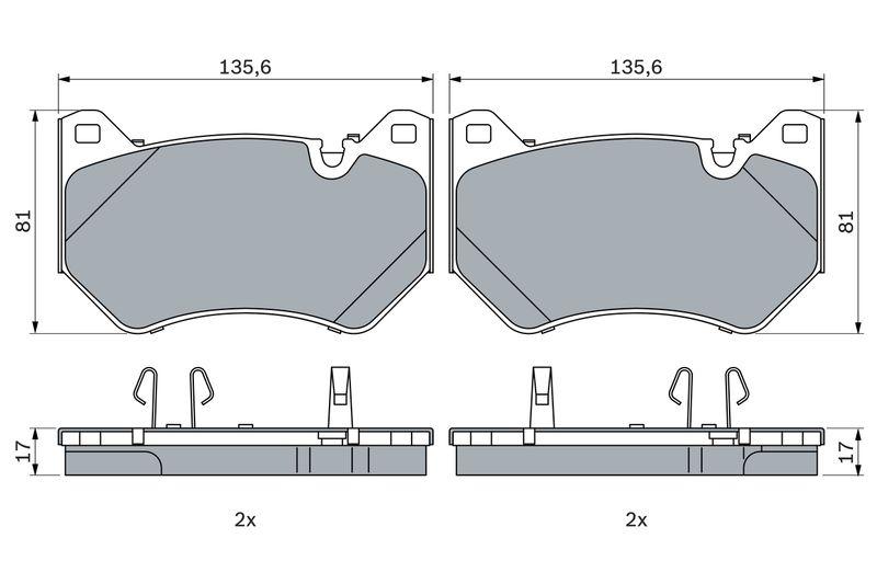 Kit de plaquettes de frein, frein à disque BOSCH 0 986 424 965