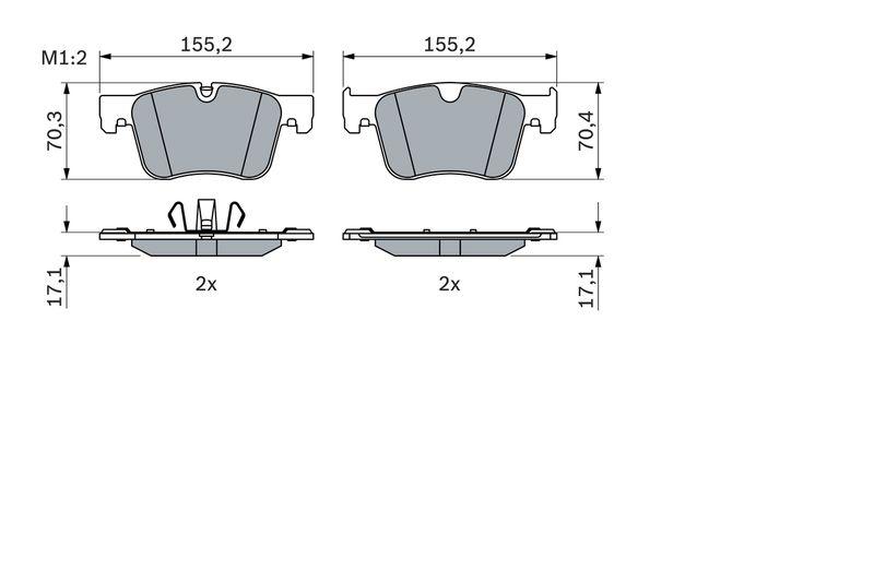 Kit de plaquettes de frein, frein à disque BOSCH 0 986 424 860
