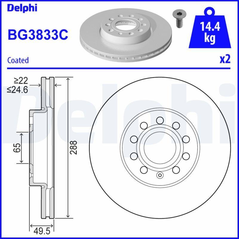Disque de frein DELPHI BG3833C