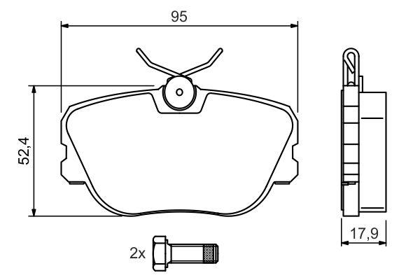 Kit de plaquettes de frein, frein à disque BOSCH 0986494058