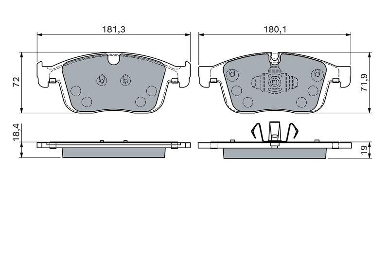 Kit de plaquettes de frein, frein à disque BOSCH 0 986 460 131