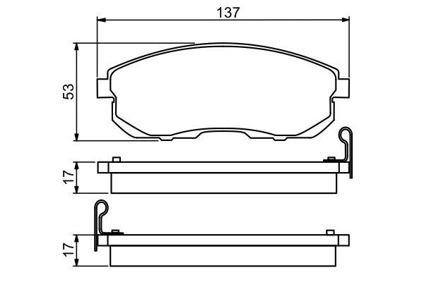 Kit de plaquettes de frein, frein à disque BOSCH 0 986 494 277