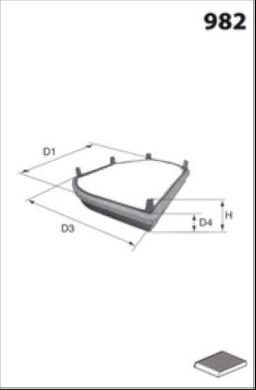 Filtre, air de l'habitacle MECAFILTER EKR7023