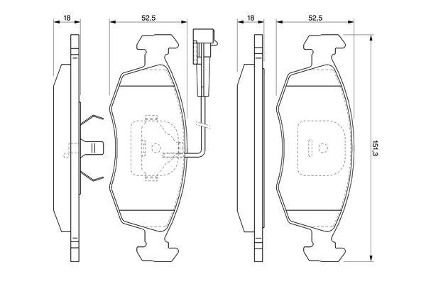 Kit de plaquettes de frein, frein à disque BOSCH 0986424515