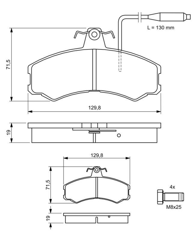 Kit de plaquettes de frein, frein à disque BOSCH 0986467411