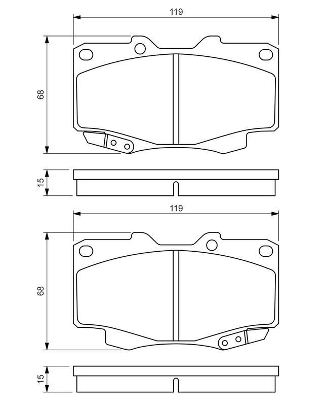 Kit de plaquettes de frein, frein à disque BOSCH 0986494497
