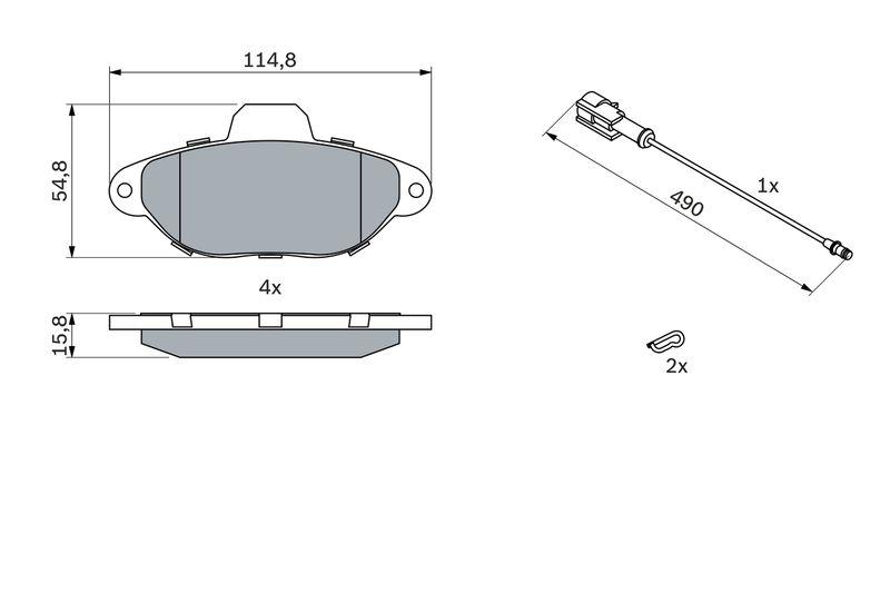 Kit de plaquettes de frein, frein à disque BOSCH 0986424379
