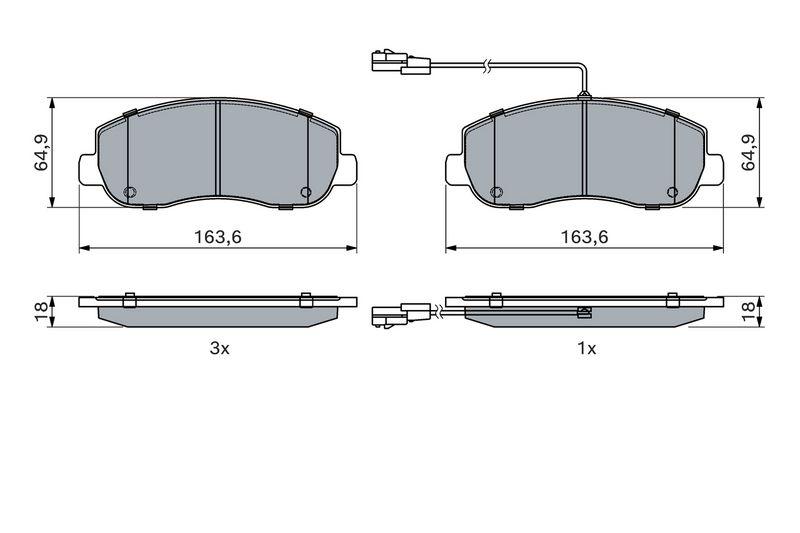 Kit de plaquettes de frein, frein à disque BOSCH 0 986 494 894