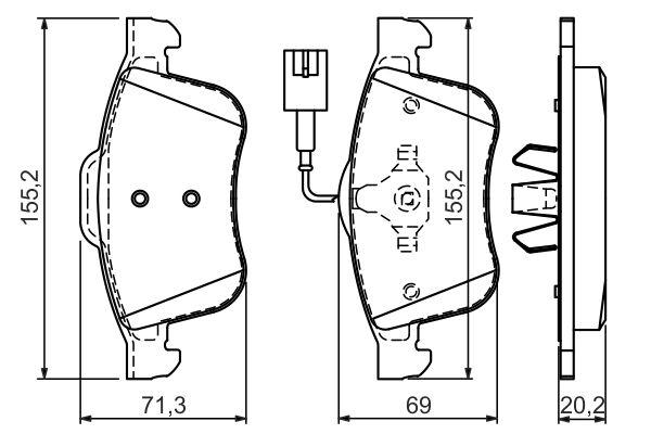 Kit de plaquettes de frein, frein à disque BOSCH 0 986 494 465