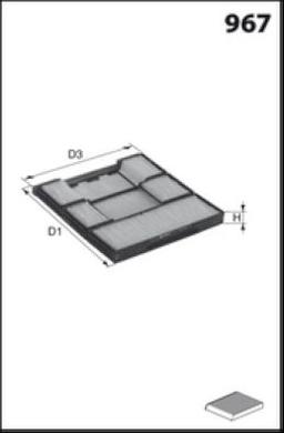 Filtre, air de l'habitacle MECAFILTER ELR7176