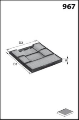 Filtre, air de l'habitacle MECAFILTER ELR7176