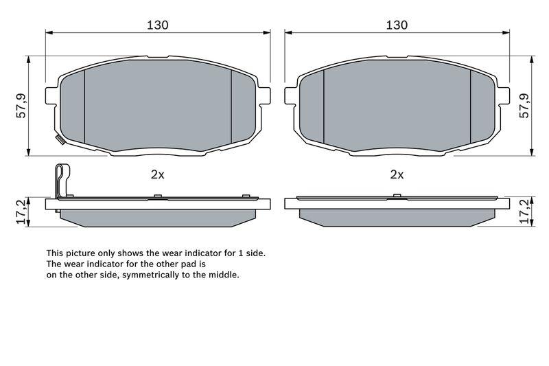 Kit de plaquettes de frein, frein à disque BOSCH 0 986 424 811