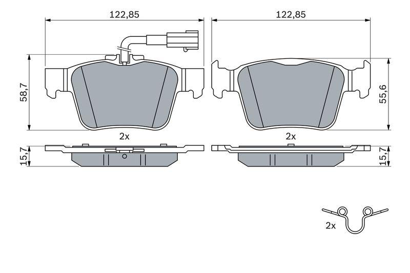 Kit de plaquettes de frein, frein à disque BOSCH 0986424848