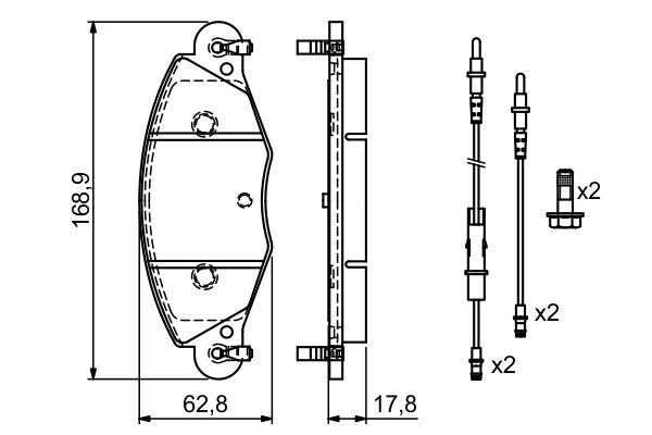 Kit de plaquettes de frein, frein à disque BOSCH 0986424581