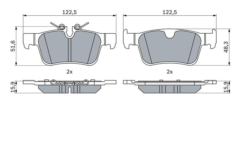 Kit de plaquettes de frein, frein à disque BOSCH 0 986 424 802