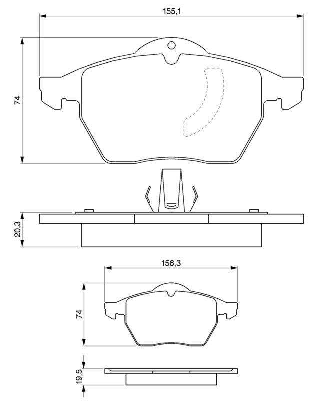 Kit de plaquettes de frein, frein à disque BOSCH 0986424360