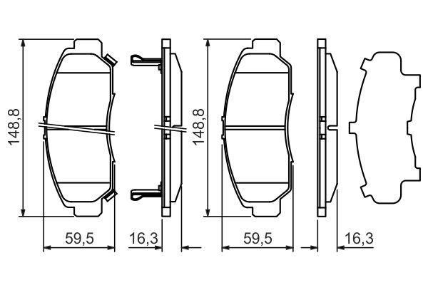 Kit de plaquettes de frein, frein à disque BOSCH 0 986 424 722