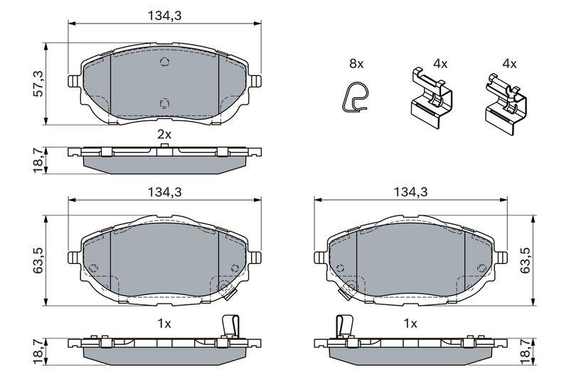 Kit de plaquettes de frein, frein à disque BOSCH 0 986 494 676