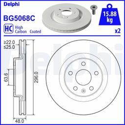 Disque de frein DELPHI BG5068C