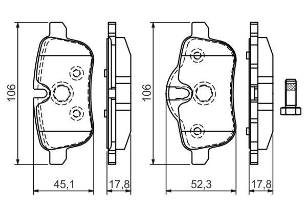 Kit de plaquettes de frein, frein à disque BOSCH 0 986 494 450