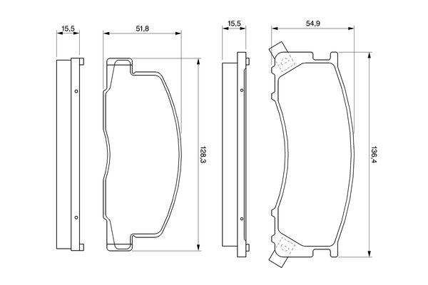 Kit de plaquettes de frein, frein à disque BOSCH 0986424183