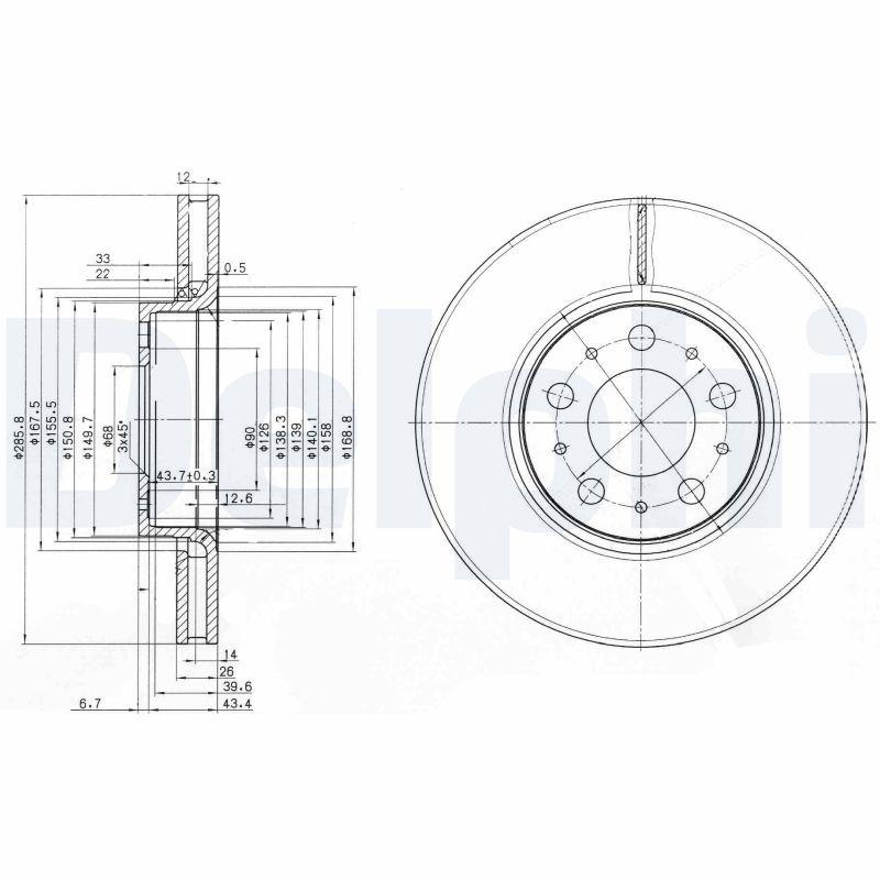 Disque de frein DELPHI BG3513