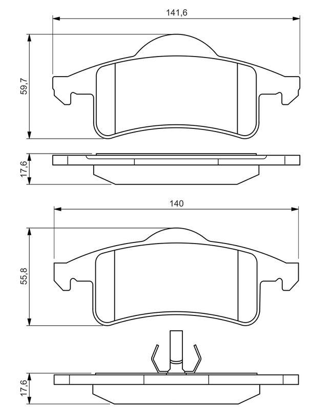 Kit de plaquettes de frein, frein à disque BOSCH 0986424665