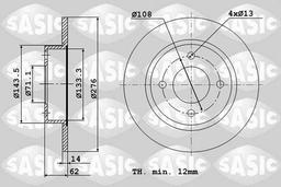 Disque de frein SASIC 2464W44J