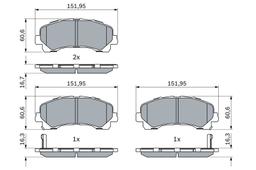 Kit de plaquettes de frein, frein à disque BOSCH 0986424916