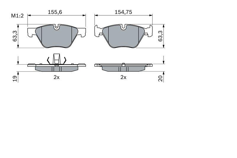 Kit de plaquettes de frein, frein à disque BOSCH 0 986 424 620