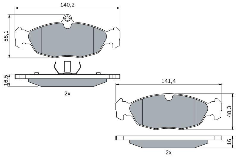 Kit de plaquettes de frein, frein à disque BOSCH 0986460938