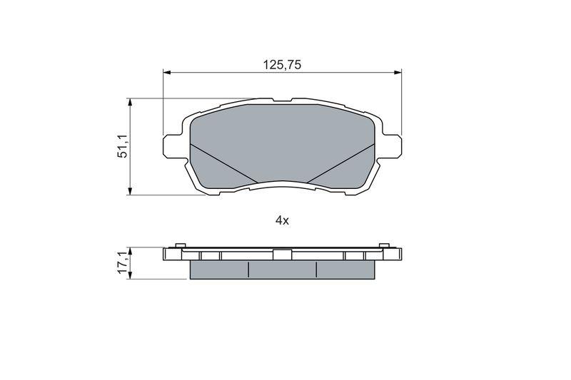 Kit de plaquettes de frein, frein à disque BOSCH 0 986 460 048