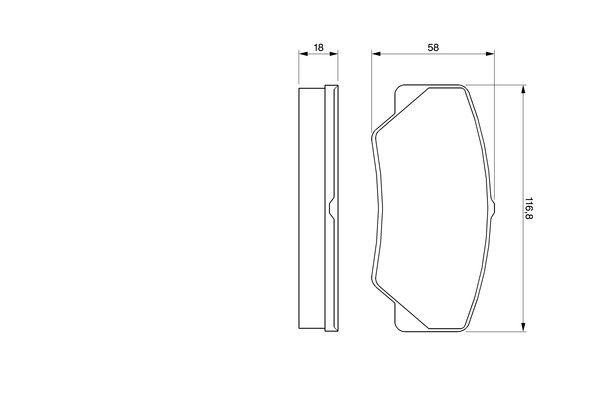 Kit de plaquettes de frein, frein à disque BOSCH 0 986 491 410