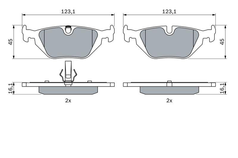 Kit de plaquettes de frein, frein à disque BOSCH 0 986 424 484