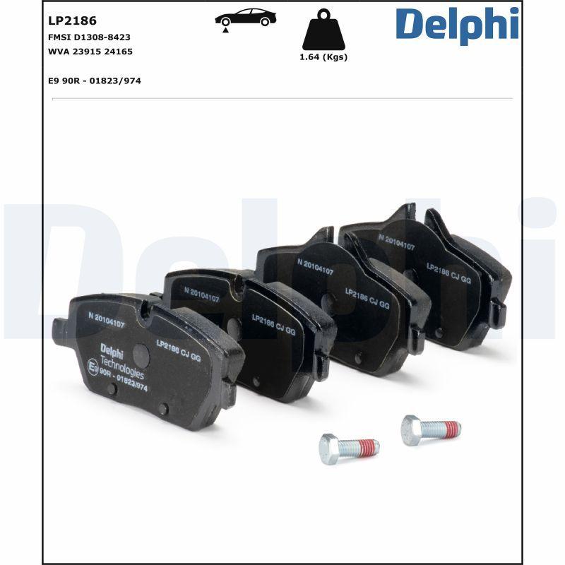 Kit de plaquettes de frein, frein à disque DELPHI LP2186