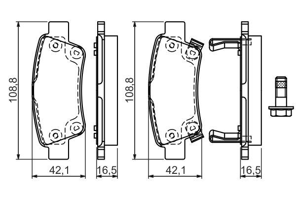 Kit de plaquettes de frein, frein à disque BOSCH 0 986 494 329