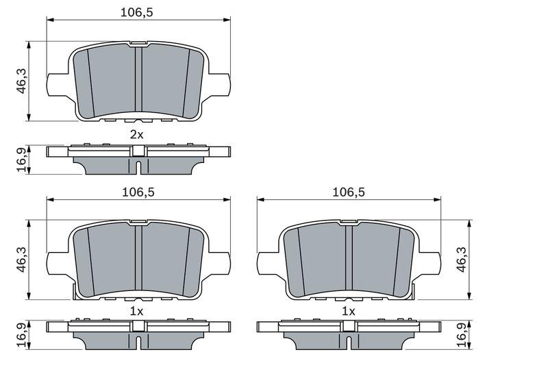 Kit de plaquettes de frein, frein à disque BOSCH 0 986 424 870