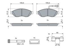 Kit de plaquettes de frein, frein à disque BOSCH 0986494591
