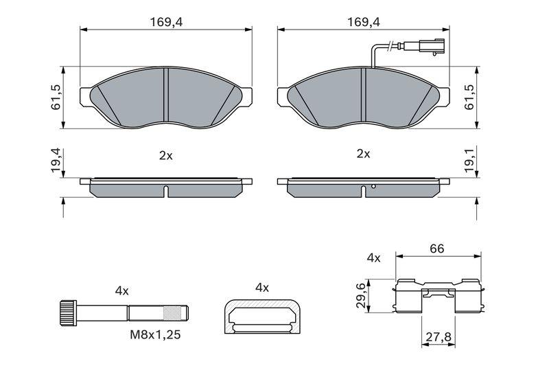 Kit de plaquettes de frein, frein à disque BOSCH 0986494591