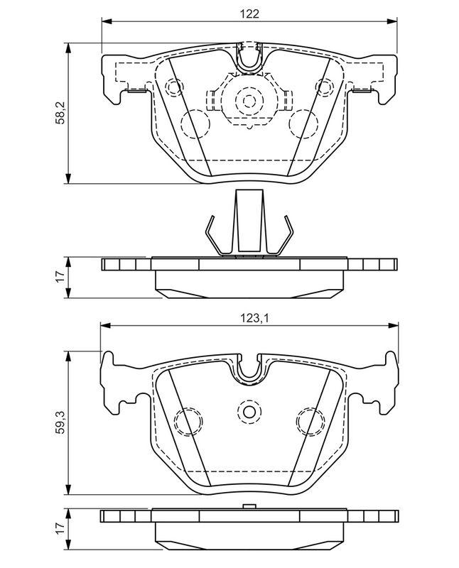 Kit de plaquettes de frein, frein à disque BOSCH 0986494286