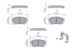 Kit de plaquettes de frein, frein à disque BOSCH 0986494559