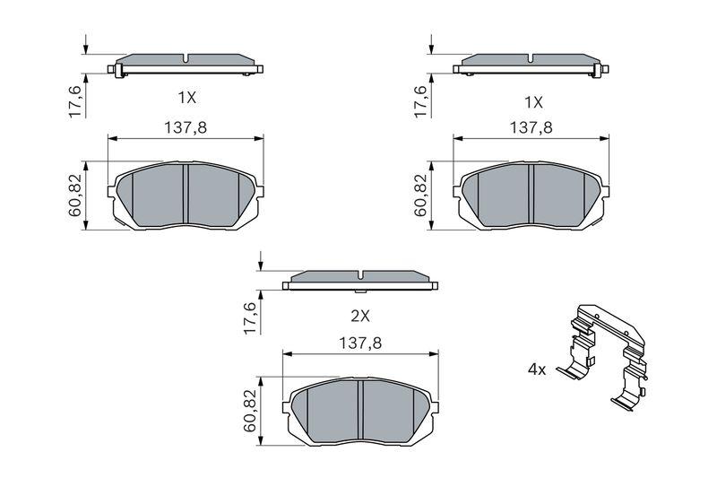 Kit de plaquettes de frein, frein à disque BOSCH 0986494559