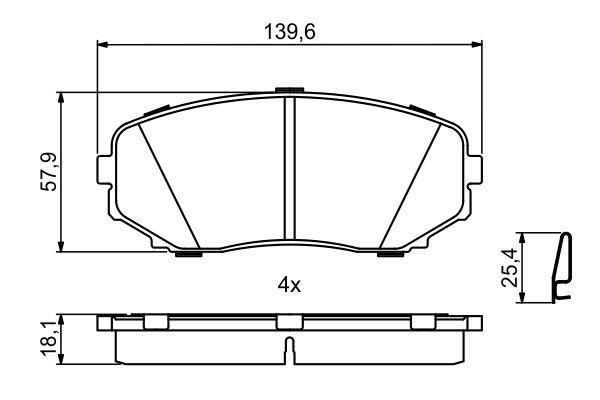 Kit de plaquettes de frein, frein à disque BOSCH 0 986 494 879