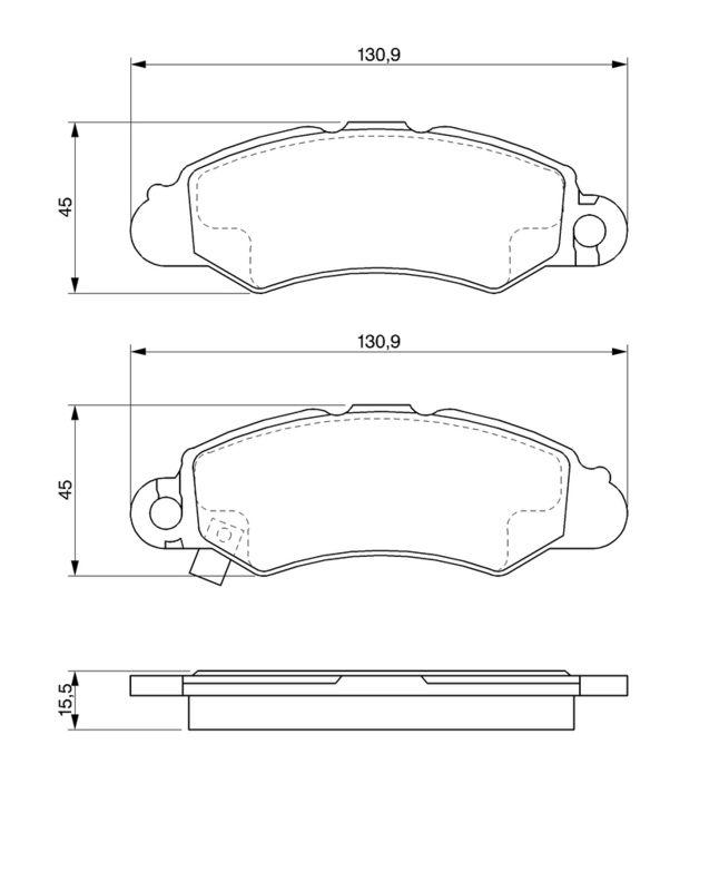 Kit de plaquettes de frein, frein à disque BOSCH 0986424804