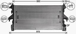Radiateur, refroidissement du moteur AVA QUALITY COOLING CN2322