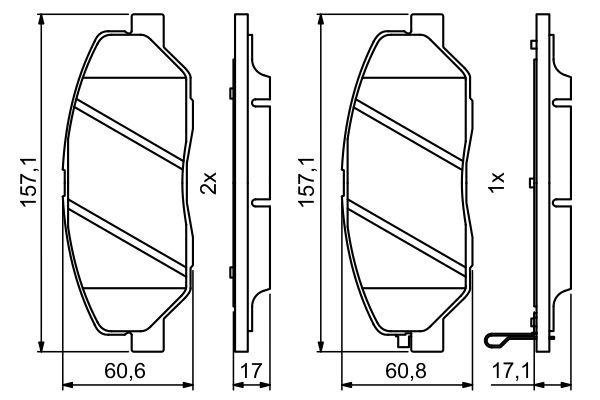 Kit de plaquettes de frein, frein à disque BOSCH 0 986 494 227