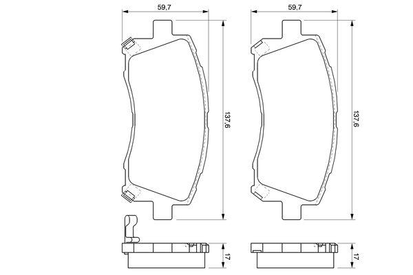 Kit de plaquettes de frein, frein à disque BOSCH 0 986 424 700